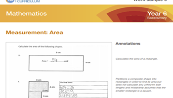 Mathematics: ACARA work sample portfolio summary – Year 6  Image