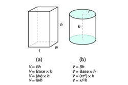 Finding the volume and surface area of a cylinder Image