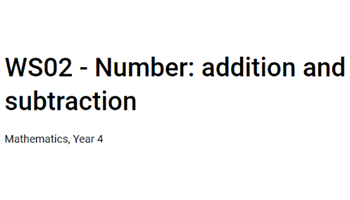 Number: Addition and subtraction Image