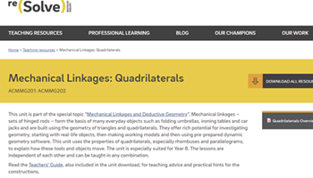 Mechanical linkages – Quadrilaterals  Image