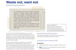 Mathematical modelling (Measurement): Year 8 – planning tool Image