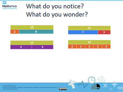 A slide with four bar models.