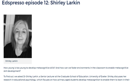 Edspresso episode 12: Shirley Larkin Image