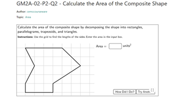Calculate the area of the composite shape Image