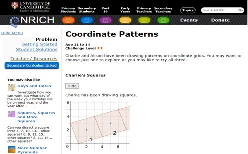 Coordinate patterns Image