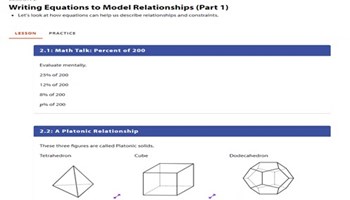 Writing equations to model relationships Image
