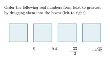Ordering real numbers Image