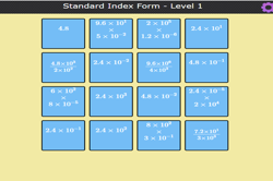 Standard index form matching game Image