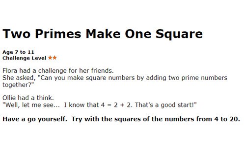 Two primes make one square Image