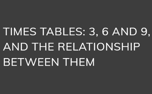 Times tables: 3, 6 and 9, and the relationship between them Image