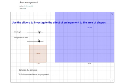Enlargement and area Image