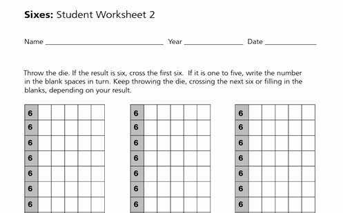 Sixes: Student worksheets 1 and 2 Image