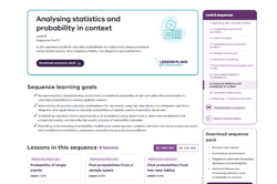 Analysing statistics and probability in context (8 lessons) Image