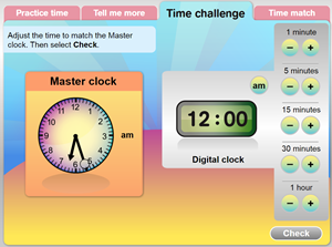 Analogue and digital clock side by side, with analogue clock showing 6:26 and digital clock showing 12:00.