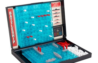 A game of Battleship also called the sea battle board game.