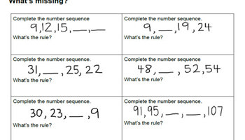 Repeating and growing patterns: Year 2: Planning tool