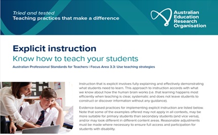 Explicit instruction practice guide Image