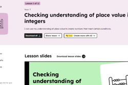 Checking understanding of place value in integers Image