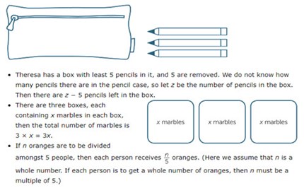 Introduction to algebraic expressions (Years 7 and 8) Image