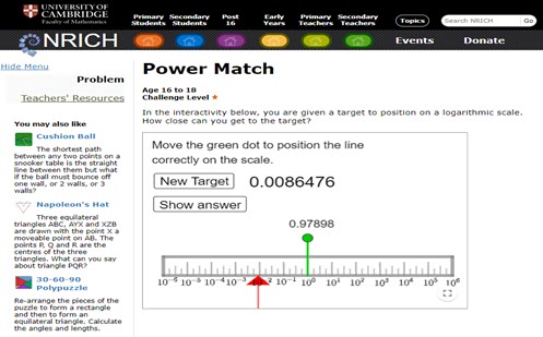 Logarithmic scale: Year 10: Planning tool