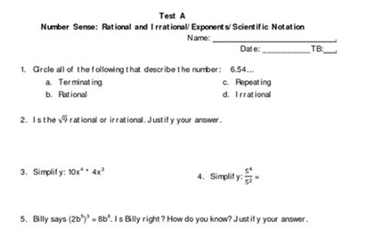 Formative assessment: scientific notation Image