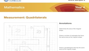 Mathematics: Work sample portfolio summary – Year 4 Image