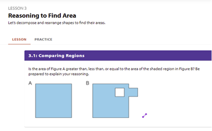 Reasoning to find area Image